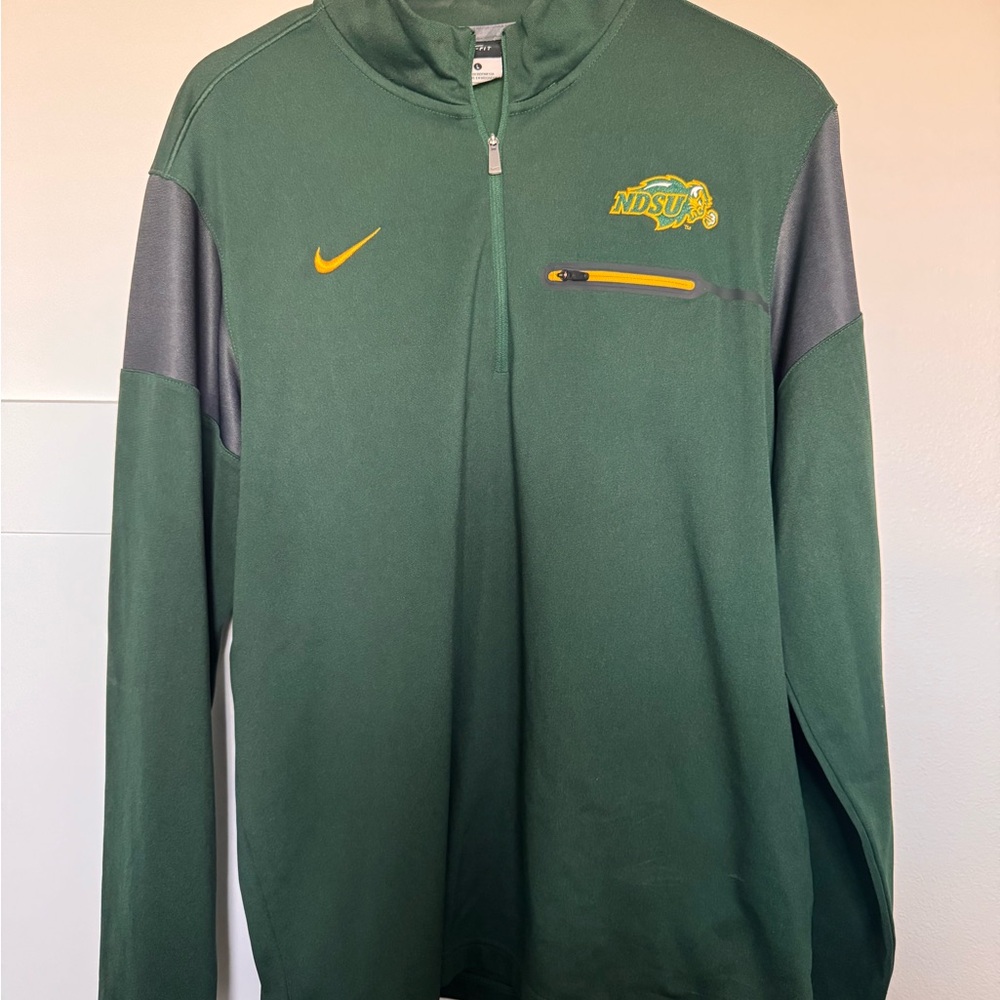NDSU Nike Dri-Fit Green Quarter-Zip Pullover